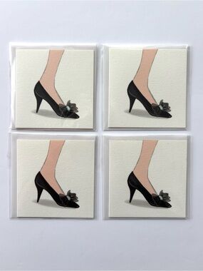 Karen Adams Set of Four Gift Enclosure Cards NWT Blank 3” x 3” Glitter Envelopes